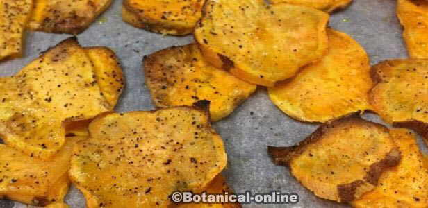 chips de boniato camote patata dulce al horno