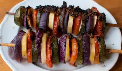 brochetas de verduras