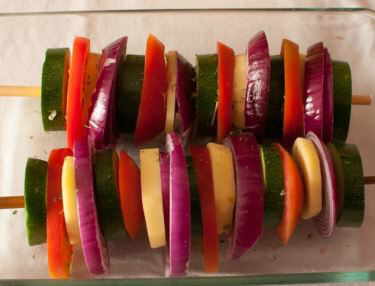 brochetas de verduras