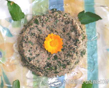 receta calendula hojas con verduras hojas y flores