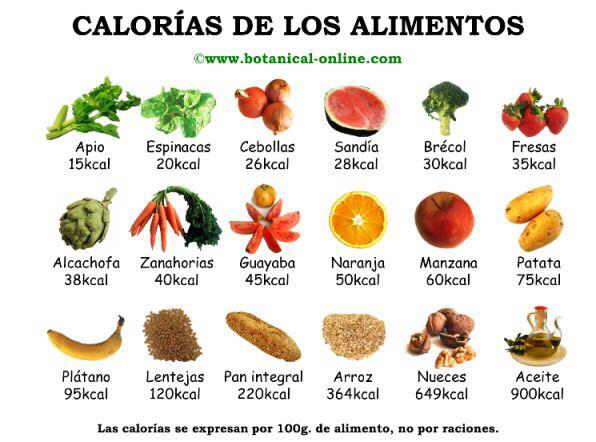 Calorías de los alimentos