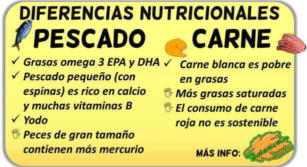 diferencias carne y pescado, nutricion y beneficios