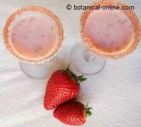 batido de fresa yogur y chia