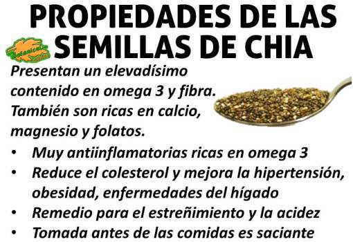 propiedades medicinales y beneficios de las semillas de chia