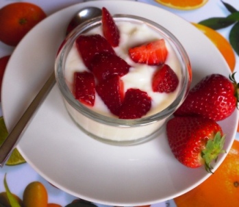 Yogur con fresas