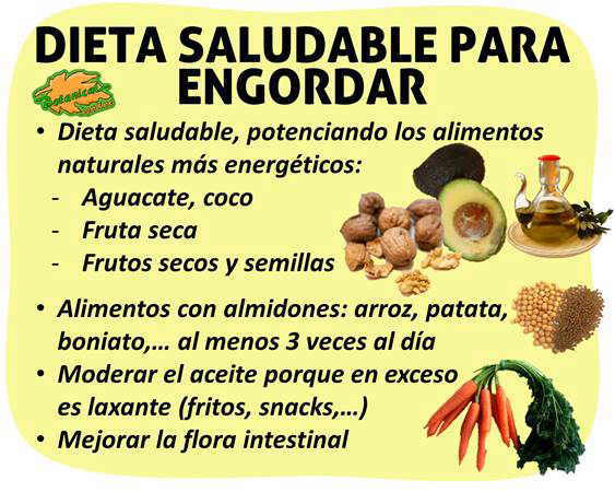 Dieta para engordar de forma saludable