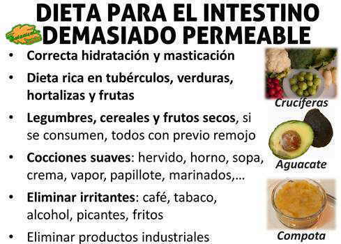 alimentacion dieta para sindrome intestino permeable agujereado hiperpermeabilidad intestinal