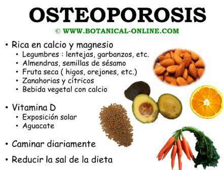 Dieta para la osteoporosis, alimentos para la osteoporosis