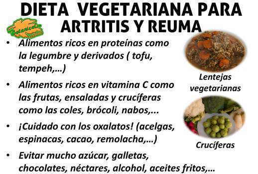 dieta vegetariana para la artritis y reuma, alimentos recomendados