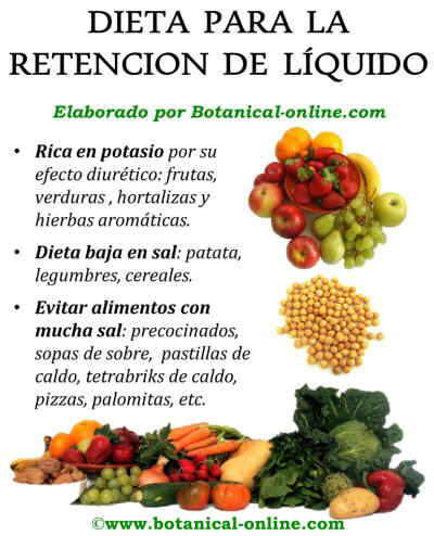 Dieta para la retención de liíquido