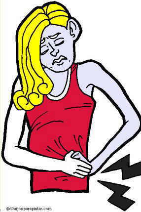 Woman with stomach pain