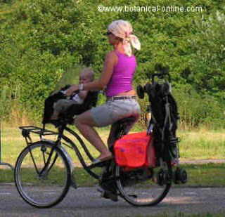 mujer bicicleta bebe