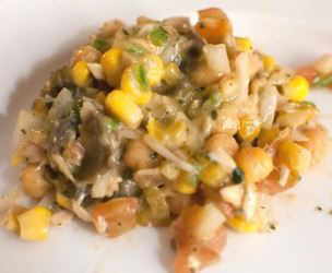 ensalada de garbanzos con maíz