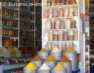 Spice shop in a market in Marrakech