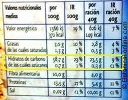 etiqueta composicion copos avena