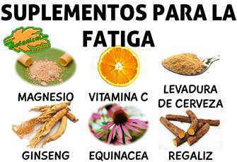 suplementos con plantas alimentos vitaminas y minerales para la fatiga cansancio o agotamiento