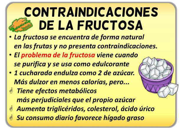 contraindicaciones de la fructosa edulcorante azucar de la fruta