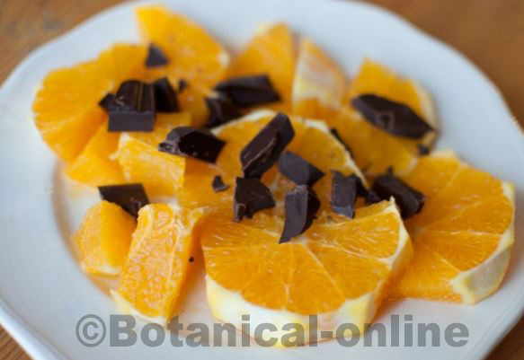 fruta seca con chocolate