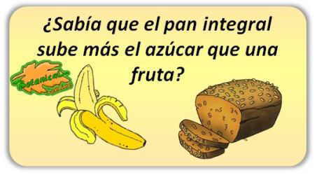 fruta para la diabetes platano pan integral