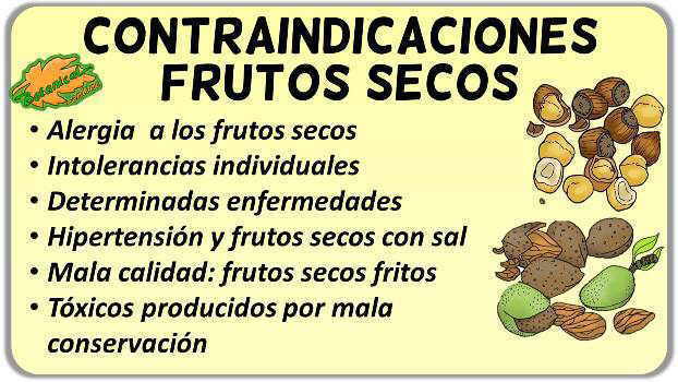 contraindicaciones de los frutos secos