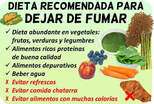 dieta dejar de fumar alimentos