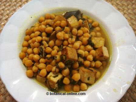 Receta de garbanzos con tofu