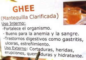 cartel de venta de ghee o mantequilla clarificada