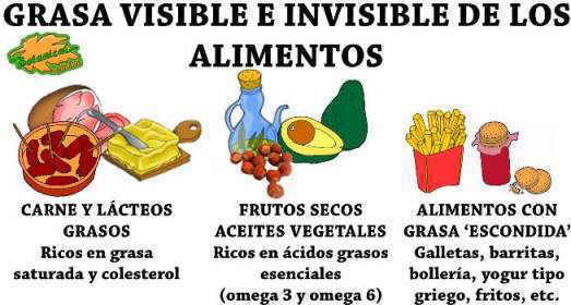 grasa visible e invisible de los alimentos ricos en grasas