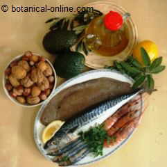 grasas saludables pescado frutos secos aceite aguacate