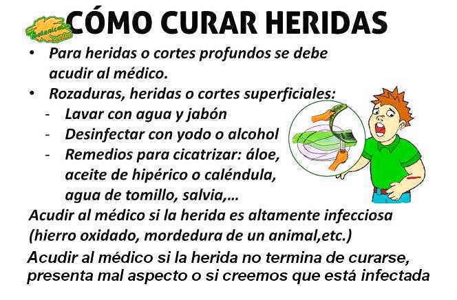 tratamiento natural heridas cortes rozaduras