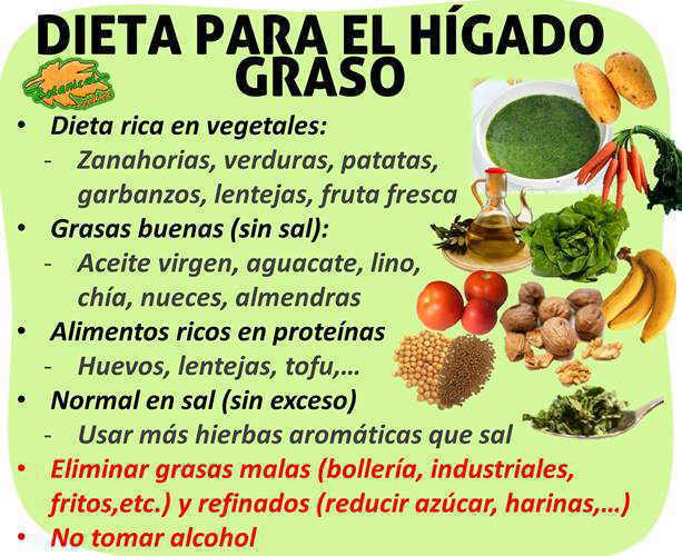 Dieta recomendada adecuada para el higado graso, alimentos recomendados esteatosis hepática