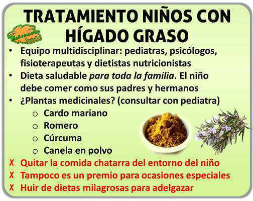 tratamiento natural higado graso niños obesidad infantil