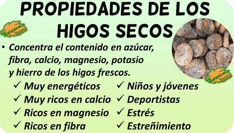 higos secos propiedades nutricionales medicinales