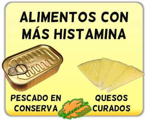 histamina alimentos ricos