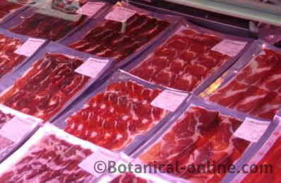 jamon en un mercado