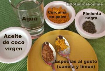 Ingredientes paso a paso receta leche dorada de curcuma