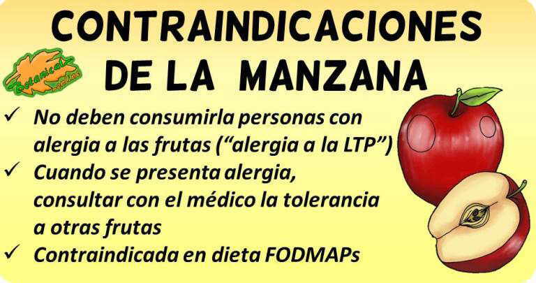 contraindicaciones de la manzana