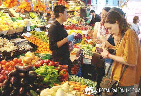 verduras en un mercado