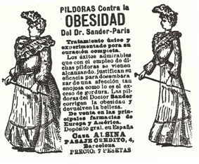 historia de la obesidad y origen de las dietas, anuncio para perder peso