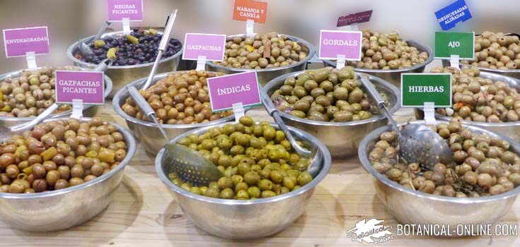 aceitunas en un mercado