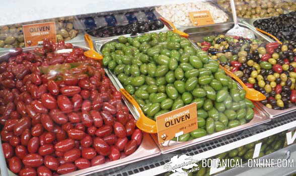 aceitunas en un mercado