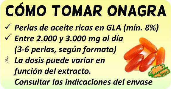 como tomar suplementos aceite onagra rico GLA