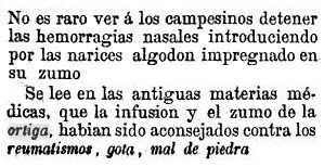 texto sobre las propiedades medicinales de la ortiga