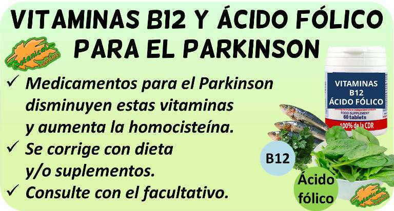 parkinson suplementos vitamina b12 acido folico