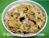 pasta con albahaca y nueces