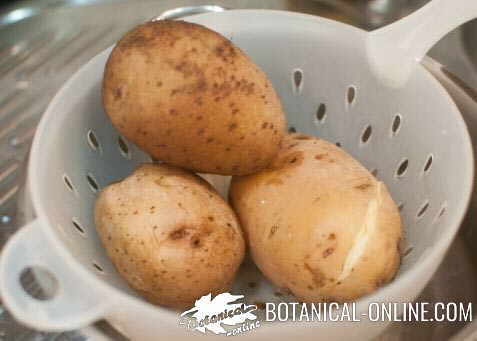 patata hervida y escurrida