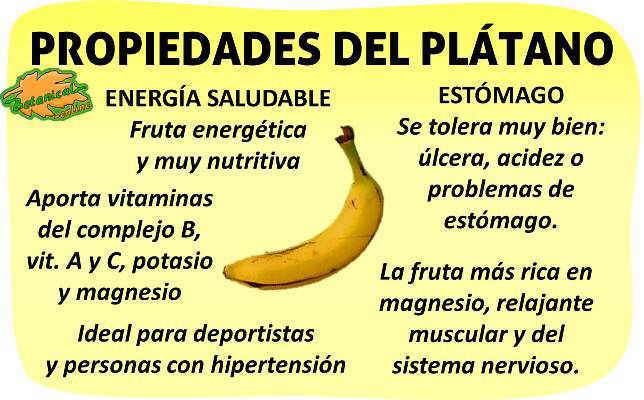 propiedades y beneficios del platano fruta