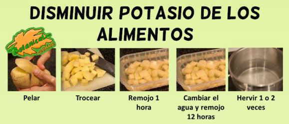 como eliminar potasio de las patata verduras y frutas