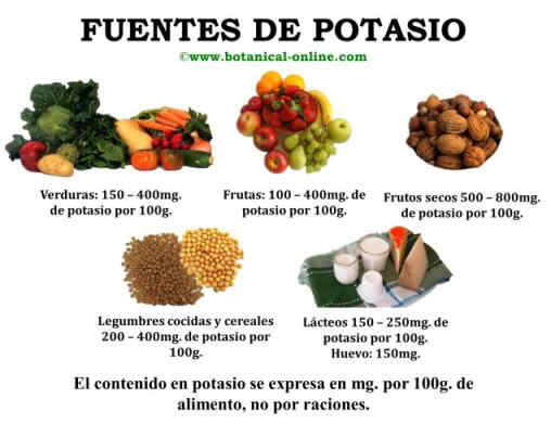 alimentos ricos en potasio