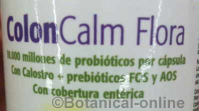 etiqueta suplemento probiotico capsulas comprimidos colon calmflora